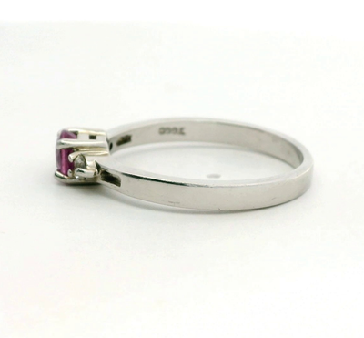 Silver Ruby Topaz Ring Hallmark July Birthstone Cluster 3.1g 925 Sterling