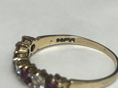 9ct Gold Ring Cubic Zirconia Solid 375 Gold Hallmark Size O 1/2