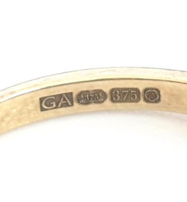 9ct Gold Half Eternity Ring Diamond Gemstones Hallmarked Size N 2.1g Stacking