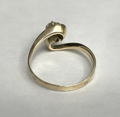 Vintage 14ct Yellow Gold Ring Cubic Zirconia Stone Solitaire Stamped Size P