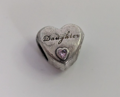 Pandora 925 Sterling Silver Charm Lot 5 Pc Murano Glass Daughter Heart Clips