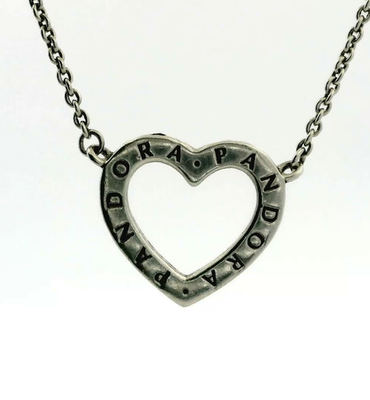 Pandora Loving Hearts Silver Necklace S925 ALE Stamped 44cm Long 4.3g