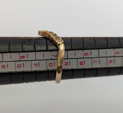 9ct Gold Wishbone Ring Diamond Hallmark Size N 2.2g