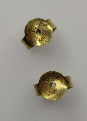 14ct Gold Drop Dangle Earrings Baguette Cubic Zirconia Butterfly Backs 3.1g Pair