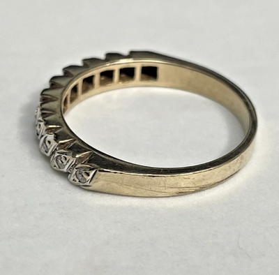 9ct Gold Ring Diamond Half Eternity 375 Hallmarked Size O 2.7g