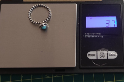 Pandora Silver Ring Turquoise 925 ALE Stamped Size O 1/2 December Birthstone