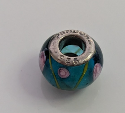 Pandora Silver Charms 5x Joblot ALE 925 Stamped Murano Glass Heart Clip Spacer