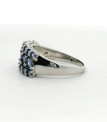 Tanzanite 9ct White Gold Ring Size T Hallmarked 375 3.7g December Birthstone
