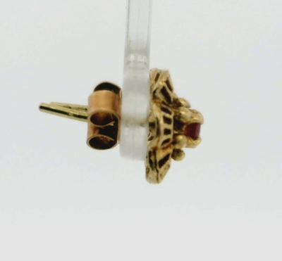 9ct Gold Stud Earrings Garnet Red Stones Hallmarked 1.8g Butterfly Backs