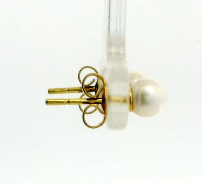 9ct Gold Stud Earrings Pearl Stones Hallmarked 375 Solitaire June Bridal Pair