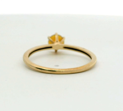 9ct Gold Ring Citrine Stone Size Q 1/2 Hallmarked November Birthstone 1.4g
