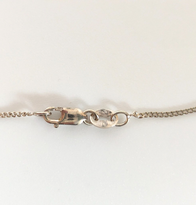 Silver Pendant Necklace Sapphire Diamond Stones 925 Stamped 46cm Long 4.9g