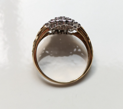 9ct Gold Ring Diamond 0.25ct Hallmarked Size O 2.5g