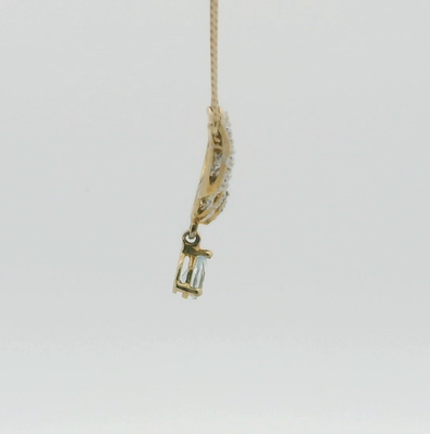 9ct Yellow Gold Pendant Necklace Topaz and Diamonds Stones Hallmarked 44cm Long