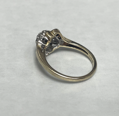 9ct Gold Ring Diamond Hallmarked Size N 1/2