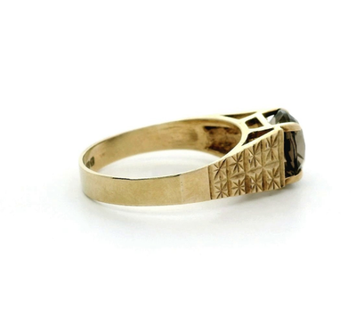 9ct Gold Ring Quartz Stone Size N Hallmarked 375 Solitaire 3.3g