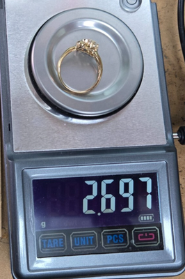 9ct Gold Ring Citrine Diamond Stones Size N 1/2 Hallmarked 375 2.6g