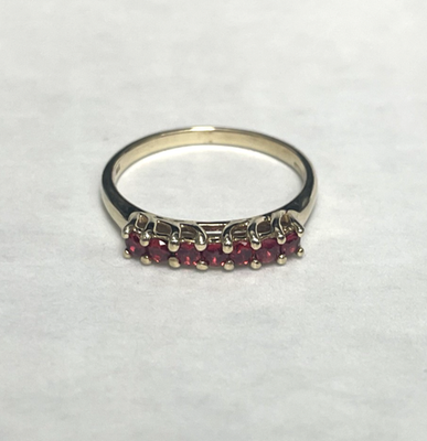 9ct Gold Ring Spinel Solid Band Hallmarked Size Q 1/2