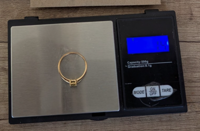 9ct Gold Sphene Ring Size P 1/2 Hallmarked 375 Round Solitaire 1.5g
