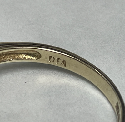 9ct Gold Ring Diamond 0.05ct Solid Band Metal Hallmark Size L