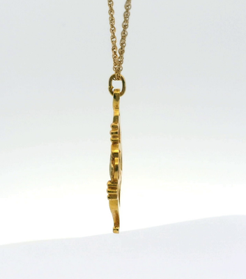 Black Hills 10k Gold Necklace Leaves Pendant Hallmarked Rose Green Chain 52cm
