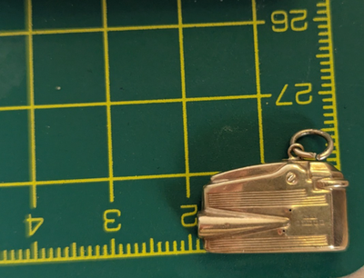 9ct Yellow Gold Ronson Lighter Charm Pocket Tobaccoriana Hallmarked 375 1.4g