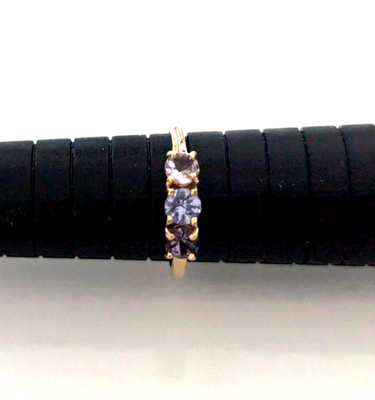 9ct Gold Ring Tanzanite Coloured Gemstones Size N 1/2 Hallmarked Certification