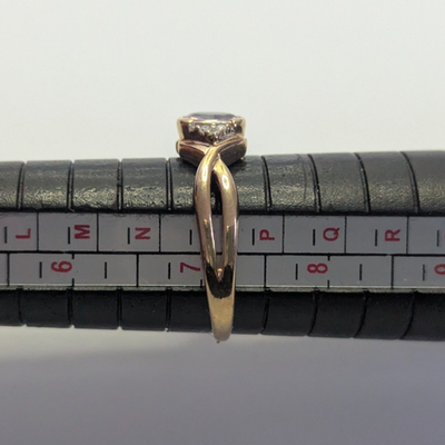 9ct Gold Ring Sapphire Diamond Stones Size N 1/2 375 Stamped 2g Crossover Band
