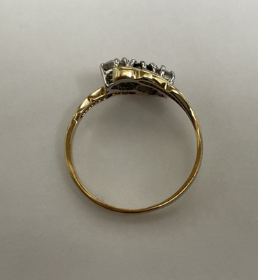 9ct Gold Ring Sapphire Twist Hallmark Size J 1/2 1.4g