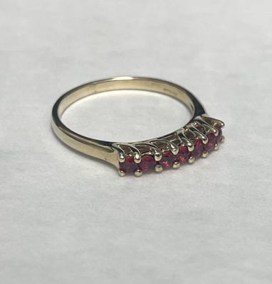 9ct Gold Ring Spinel Solid Band Hallmarked Size Q 1/2