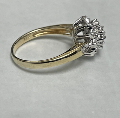 9ct Gold Ring Diamond 0.05ct Solid Band Metal Hallmark Size L