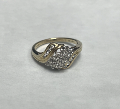 9ct Gold Ring Diamond Hallmarked Size N 1/2