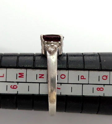 Silver Ring Zircon Stones 925 Stamped Size N Certification Prong Setting