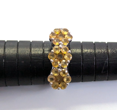 Silver Ring Yellow Sapphire 925 Stamped Size Size N 1/2 with Certificate