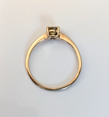 9ct Gold Sphene Ring Size P 1/2 Hallmarked 375 Round Solitaire 1.5g