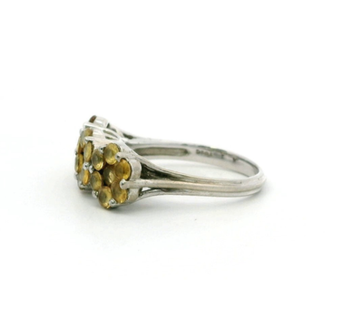 Silver Ring Yellow Sapphire 925 Stamped Size Size N 1/2 with Certificate