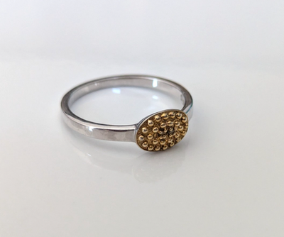 Silver Ring Diamond Yellow Round Cut 925 Stamped Size S 2.7g April Birthstone