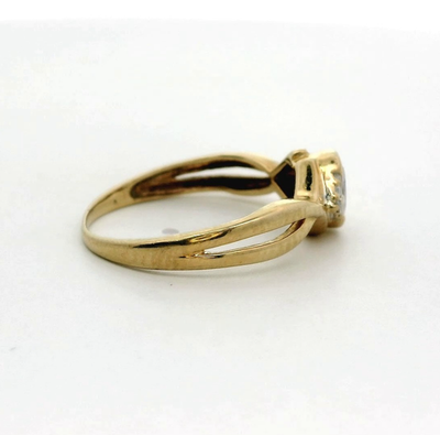 9ct Gold Ring Sapphire Diamond Stones Size N 1/2 375 Stamped 2g Crossover Band