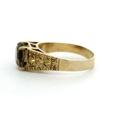 9ct Gold Ring Quartz Stone Size N Hallmarked 375 Solitaire 3.3g
