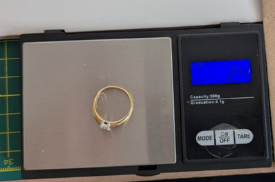 9ct Gold Engagement Ring Diamond Solid Band Hallmarked Size M