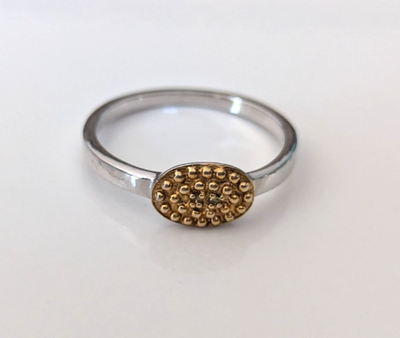 Silver Ring Diamond Yellow Round Cut 925 Stamped Size S 2.7g April Birthstone