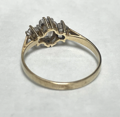 9ct Gold Ring Cubic Zirconia Fine Solid Band Hallmark Size O