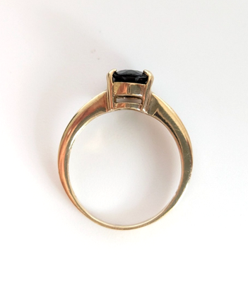9ct Yellow Gold Diopside Ring Oval Green Stone Diamonds Size P UK 2.9 g Full Cut