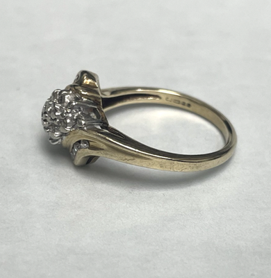 9ct Gold Ring Diamond Hallmarked Size N 1/2
