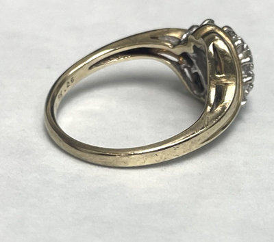 9ct Gold Ring Diamond Hallmarked Size N 1/2