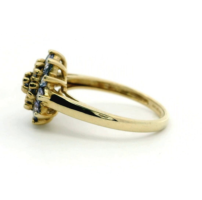 9ct Gold Ring Tanzanite Cluster Size O 1/2 Hallmarked 2.9g December Birthstone