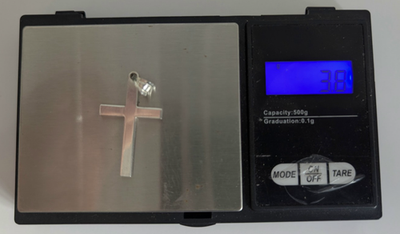 Silver Plain Latin Cross Pendant Charm 925 Stamped Bail 3.8g Religious Jewellery