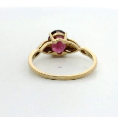 9ct Gold Ring Garnet Zircon Stones Size S Hallmarked 375 Certification 2.6g