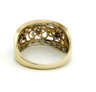 9ct Gold Filigree Ring Tanzanite Diamond Stones Size Q Metal Hallmarked 3.3g