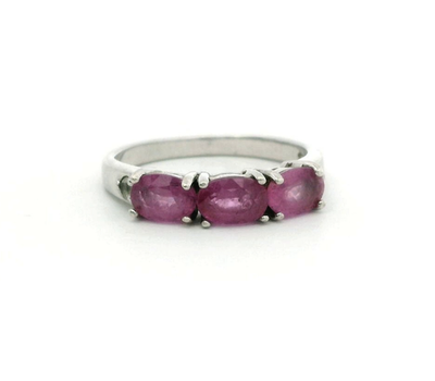 Silver Ring Sapphire Topaz 925 Stamped Size N Certificate 2.8g
